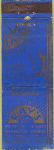 Matchbook Cover - Ray's Beauty Shops girlie WEAR NO TOWN
