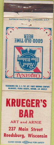 Matchbook Cover - Pabst Blue Ribbon Beer Reedsburg WI CREASE
