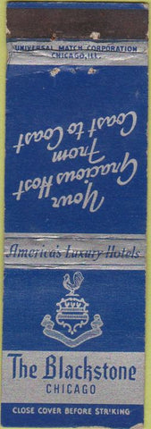 Matchbook Cover - Blackstone Hotel Chicago IL WEAR
