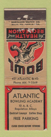 Matchbook Cover - Atlantic Bowling WEAR