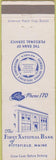 Matchbook Cover - First National Bank of Pittsfield ME