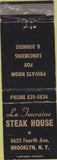 Matchbook Cover - La Touraine Steak House Brooklyn NY