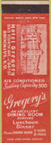 Matchbook Cover - Gregory's Dining Room Brooklyn NY