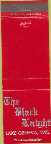 Matchbook Cover - The Black Knight Lake Genevea WI
