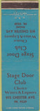 Matchbook Cover - Stage Door Club NO TOWN