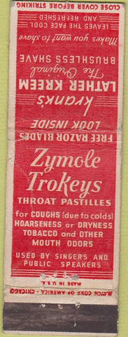 Matchbook Cover - Krank's Leather Kreem cough drops WORN