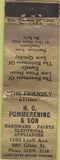 Matchbook Cover - HC Pommerening Son Hardward NO TOWN WORN