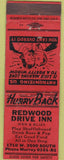 Matchbook Cover - Redwood Rive Inn shuffleboard girlie