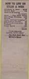 Matchbook Cover - Redwood Rive Inn shuffleboard girlie