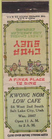 Matchbook Cover - Knowng Nom Chinese Salt Lake City UT WEAR