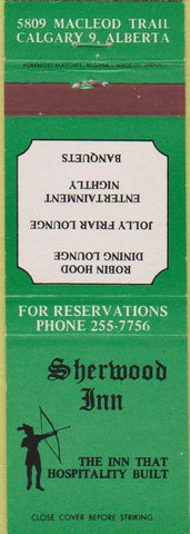 Matchbook Cover - Sherwood Inn Calgary Alberta Canada