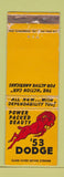 Matchbook Cover - 1953 Dodge WEAR
