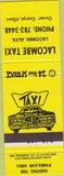 Matchbook Cover - Lacombe Taxi Lacombe Alberta