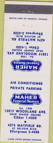 Matchbook Cover - Maher Funeral Homes Cleveland OH?