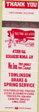 Matchbook Cover - Tomlinson Brake Springs Lima OH