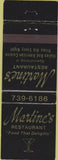 Matchbook Cover - Martine's Restaurant NO TOWN