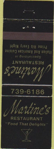 Matchbook Cover - Martine's Restaurant NO TOWN