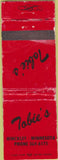 Matchbook Cover - Tobie's Hinckley MN WORN