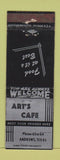 Matchbook Cover - Art's Cafe Andrews TX low phone # WEAR