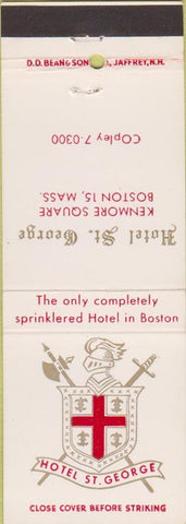 Matchbook Cover - Hotel St George Boston MA