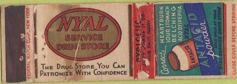 Matchbook Cover - NYAL Service Drugs Federal long WORN