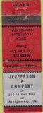 Matchbook Cover - Jefferson  and  Co Montgomery AL