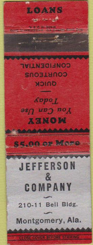 Matchbook Cover - Jefferson  and  Co Montgomery AL