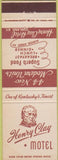 Matchbook Cover - Henry Clay Motel Ashland KY