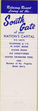 Matchbook Cover - South Gate Motor Hotel Arlington VA