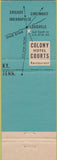 Matchbook Cover - Colony Hotel Courst Louisville KY
