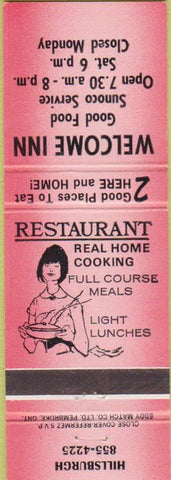 Matchbook Cover - Welcome Inn Hillsburgh girlie Canada