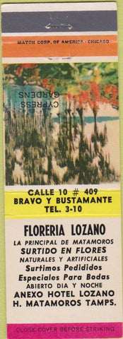 Matchbook Cover - Floreria Lozano H Matamoros Tamps Mexico