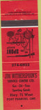 Matchbook Cover - Witherspoon's Service oil gas Fort Frances ON