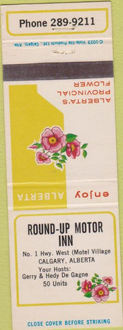 Matchbook Cover - round Up Motor Inn Calgary Alberta