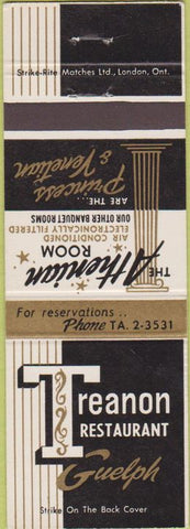 Matchbook Cover - Treanon Restaruant Guelph