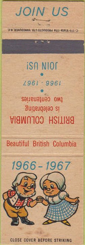 Matchbook Cover - British Columbia Anniversary 1967 Vancouver BC
