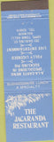 Matchbook Cover - Jacaranda Restaurant Balmain Australia