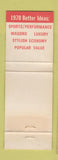 Matchbook Cover - 1970 Ford Carl Sewell Odessa TX WORN
