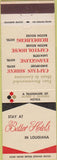 Matchbook Cover - Hotels Shreveport Lafayette Baton Rouge LA