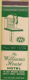 Matchbook Cover - Williams House Hotel Battle Creek MI