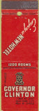 Matchbook Cover - Governor Clinton New York City hotel