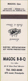 Matchbook Cover - Magog BBQ QC