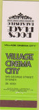 Matchbook Cover - Village Cinema City Sydney Australia