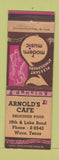 Matchbook Cover - Arnold's Cafe Waco TX WEAR