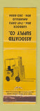 Matchbook Cover - Associated Supply Forklifts Lubbock Amarillo TX WEAR