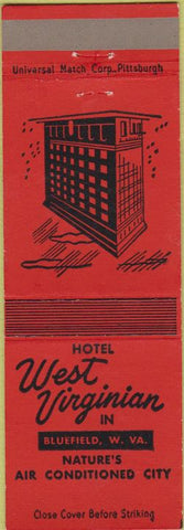 Matchbook Cover - West Virginian Hotel Blueview WV