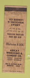 Matchbook Cover - Arkay Wrecking Lumber Burbank CA WEAR