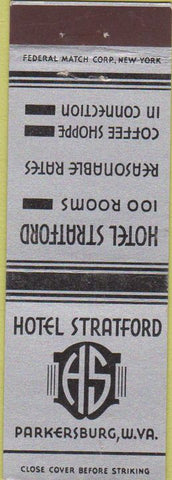 Matchbook Cover - Hotel Stratford Parkersburg WV