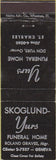 Matchbook Cover - Yurs Funeral Home St Charles