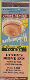 Matchbook Cover - Lyndy's Drive Inn Salt Lake City UT POOR